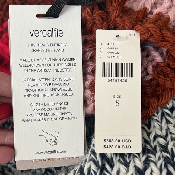 Anthropologie veroalife hand knit sweater Ramona NWT small - Picture 6 of 7